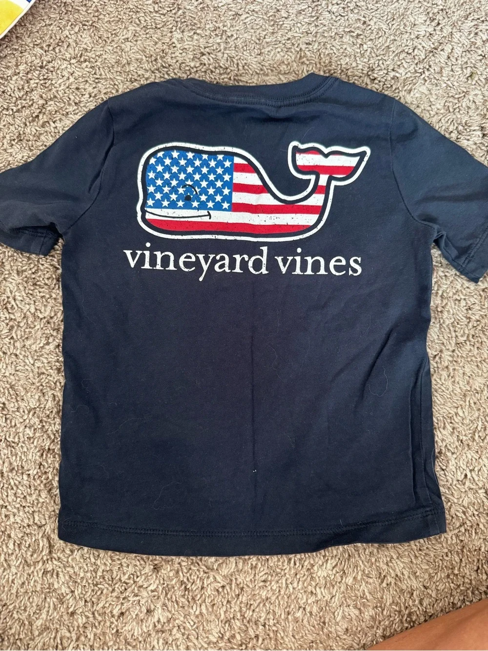Vineyard Vines Boys Navy Whale Pocket Tee